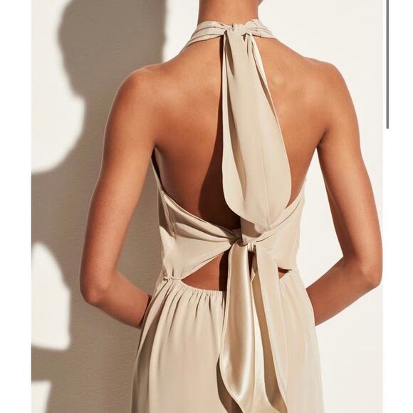NWT Vince Halter Midi Dress Tie Back Paneled Women’s Size XS $425 - Picture 3 of 11
